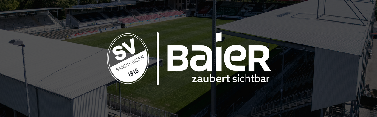 Logo Komposition vom SV Sandhausen und der Baier GmbH anlässlich der Partnerschaft.